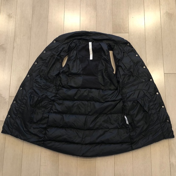 All days Lululemon Nylon/Goose Down Long Black Puffer Vest (Size 4) - Picture 2 of 6